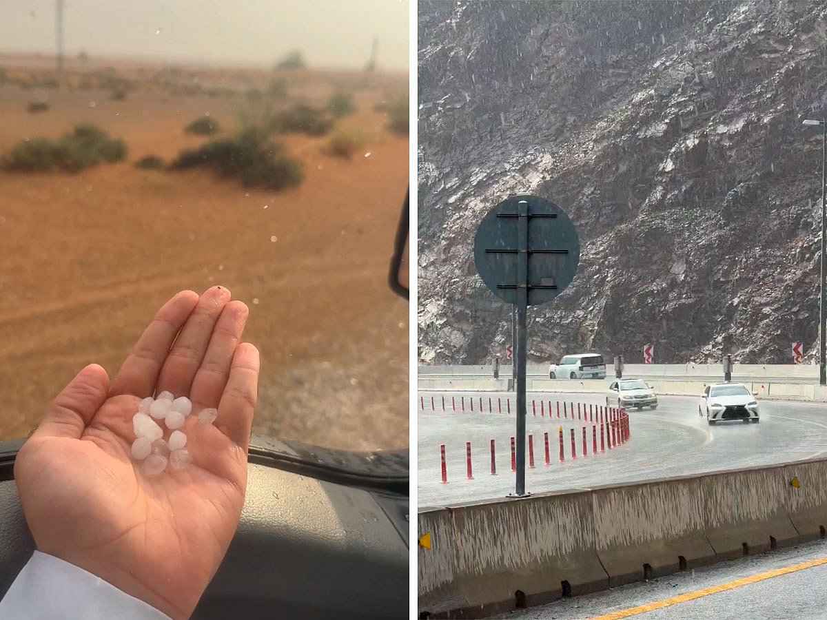 Hail Hits Dubai's Margham as NCM Issues Flash Flood Alert